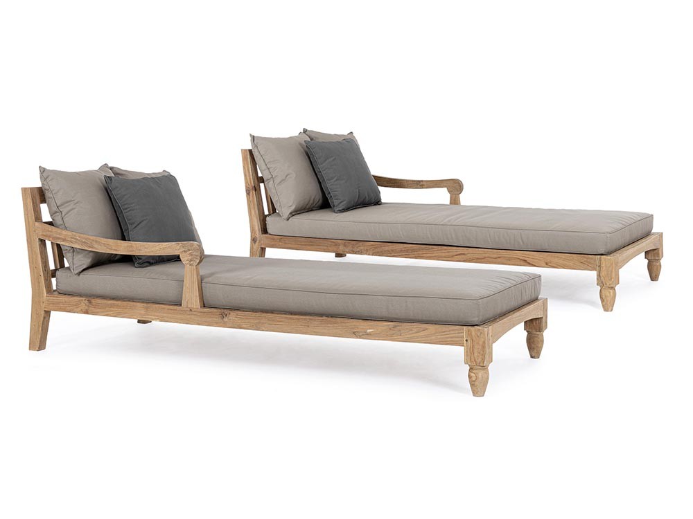 Daybed doble Bali de madera de teca envejecida Bizzotto - 25