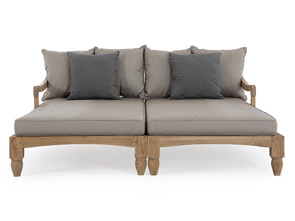 Daybed doble Bali de madera de teca envejecida Bizzotto - 26