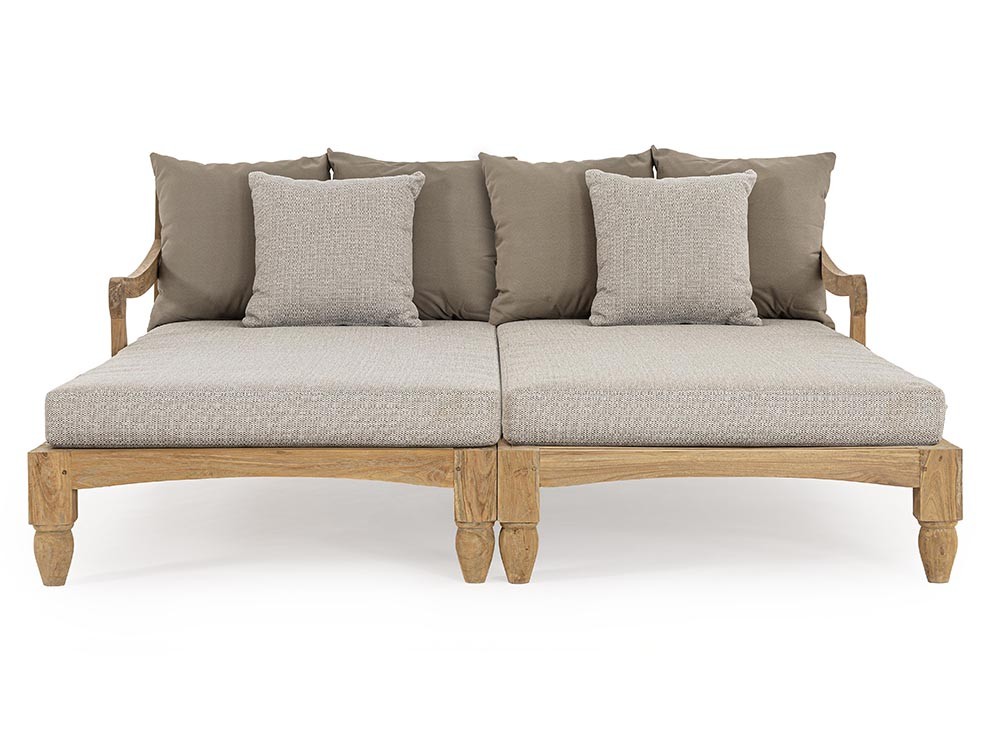 Daybed doble Bali de madera de teca envejecida Bizzotto - 36