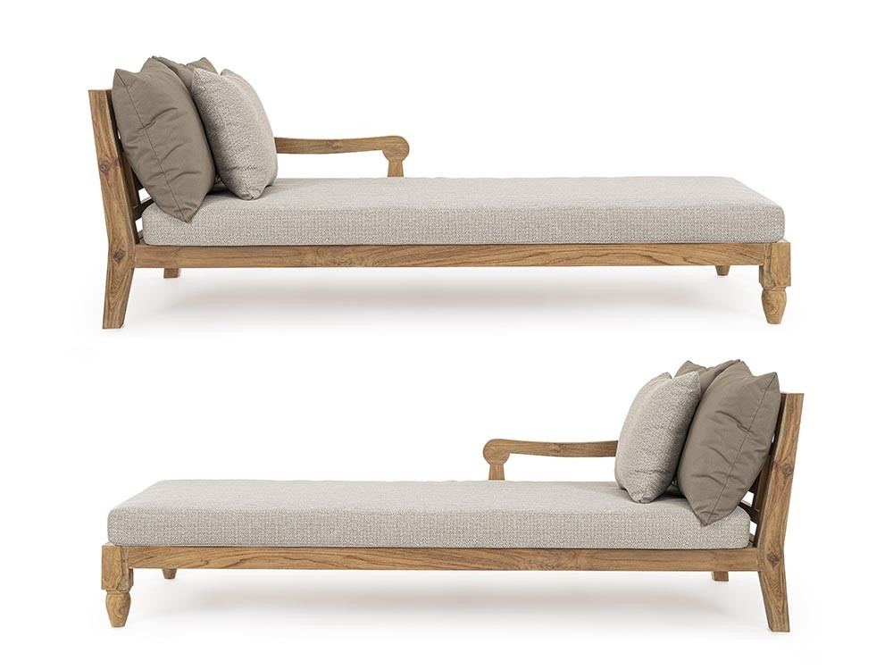Daybed doble Bali de madera de teca envejecida Bizzotto - 41