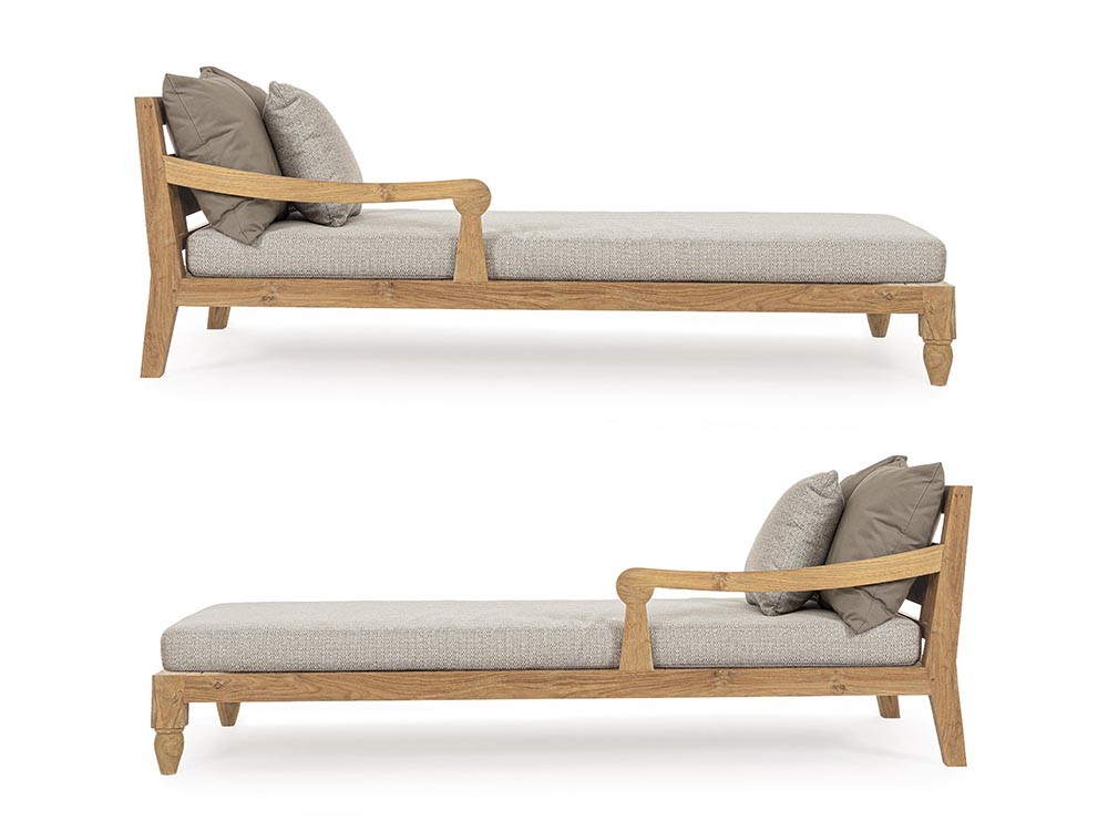Daybed doble Bali de madera de teca envejecida Bizzotto - 42