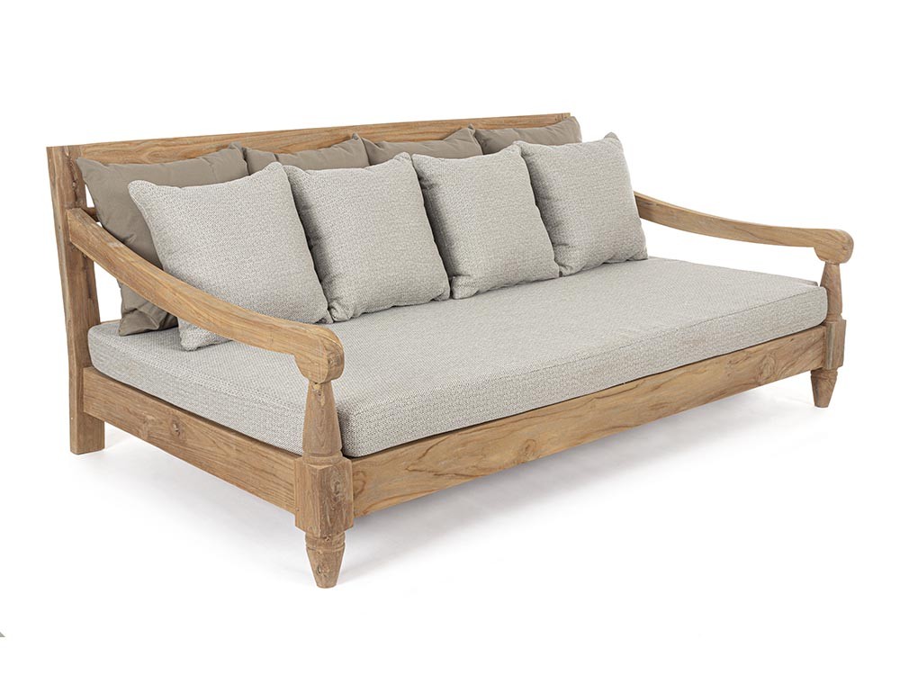 Sofá de madera de teca envejecida con asiento profundo Bali Bizzotto - 3