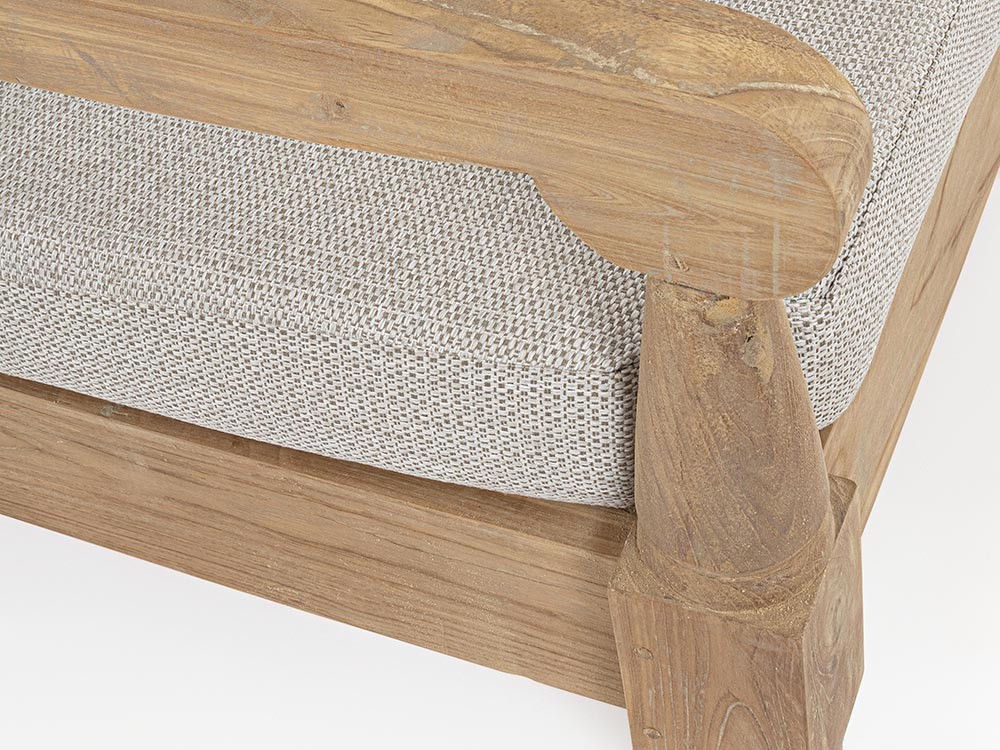 Sofá de madera de teca envejecida con asiento profundo Bali Bizzotto - 4