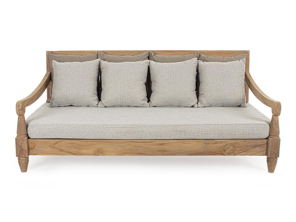 Sofá de madera de teca envejecida con asiento profundo Bali Bizzotto - 5