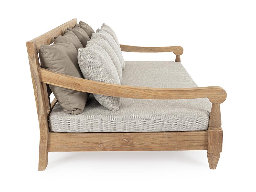 Sofá de madera de teca envejecida con asiento profundo Bali Bizzotto - 7