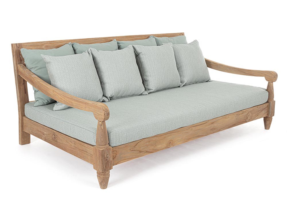 Sofá de madera de teca envejecida con asiento profundo Bali Bizzotto - 11