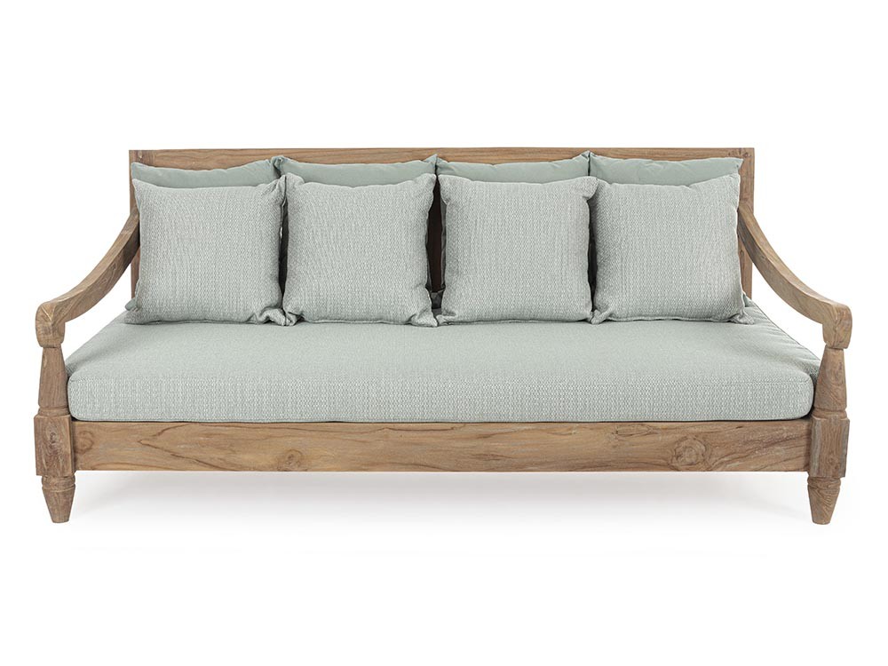 Sofá de madera de teca envejecida con asiento profundo Bali Bizzotto - 12