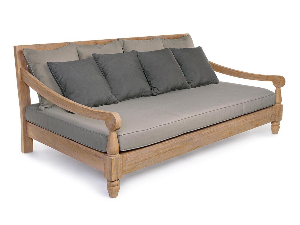 Sofá de madera de teca envejecida con asiento profundo Bali Bizzotto - 1