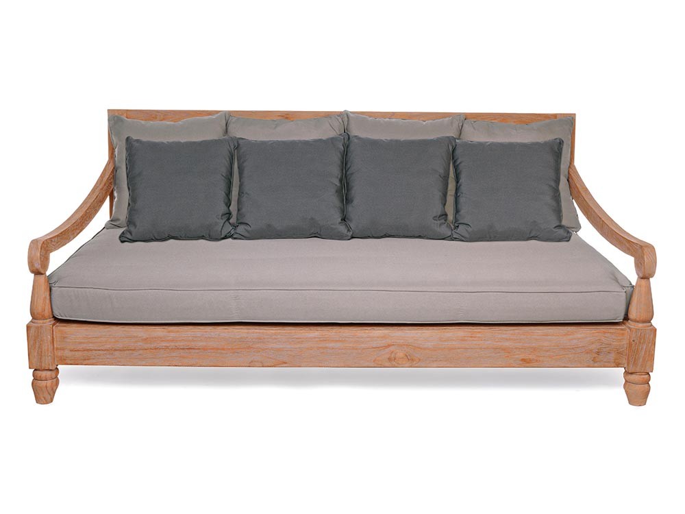 Sofá de madera de teca envejecida con asiento profundo Bali Bizzotto - 18