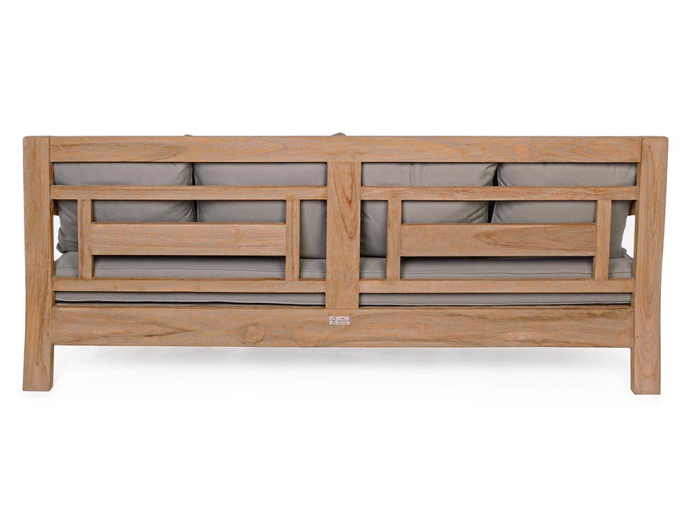 Sofá de madera de teca envejecida con asiento profundo Bali Bizzotto - 19