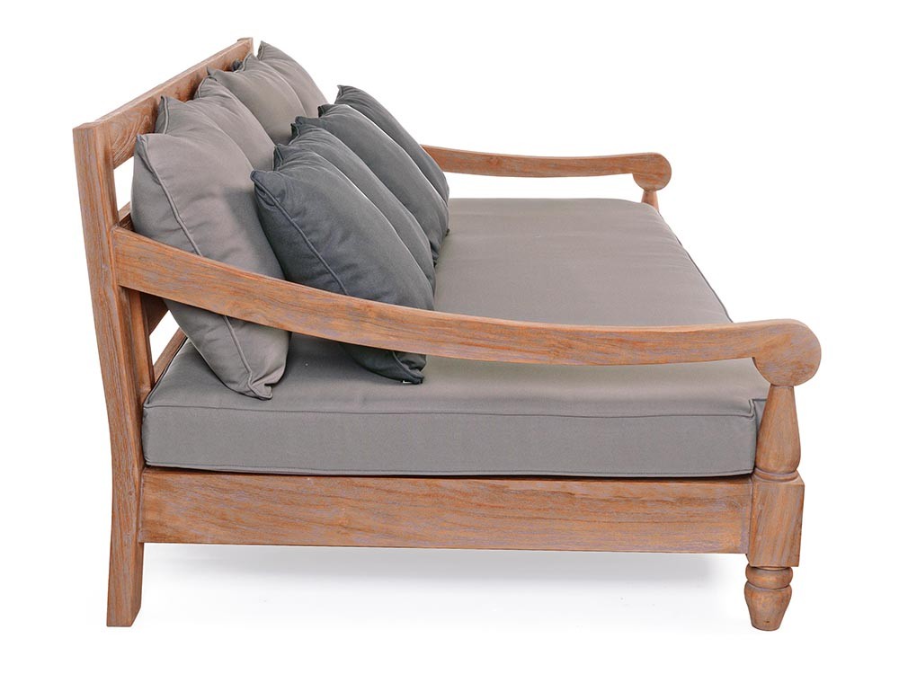 Sofá de madera de teca envejecida con asiento profundo Bali Bizzotto - 20