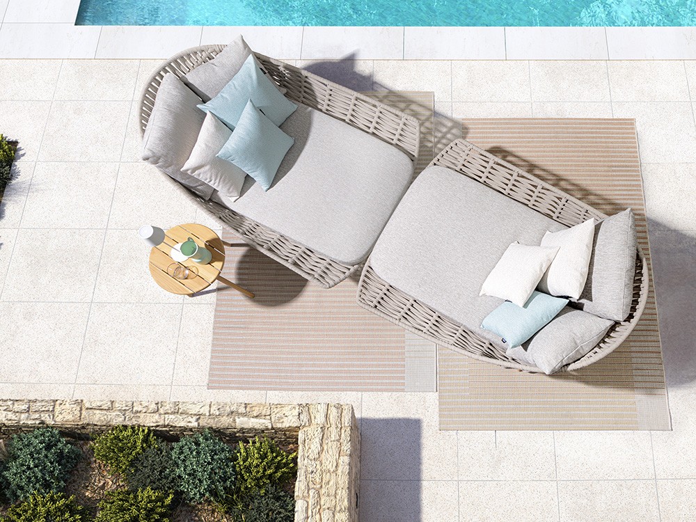 Daybed Tamires de cuerda trenzada y teca Bizzotto - 4