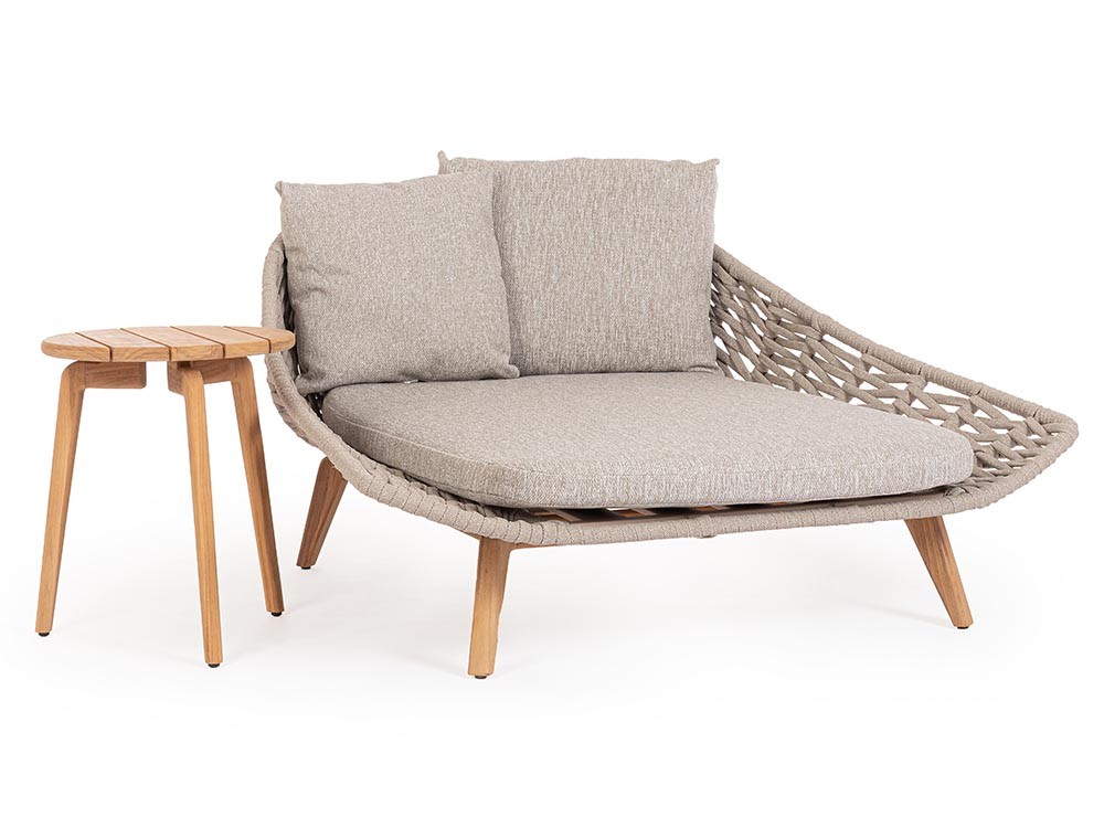 Daybed Tamires de cuerda trenzada y teca Bizzotto - 5