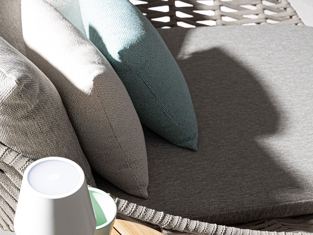 Daybed Tamires de cuerda trenzada y teca Bizzotto - 10