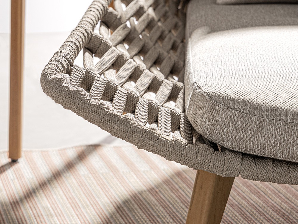 Daybed Tamires de cuerda trenzada y teca Bizzotto - 11