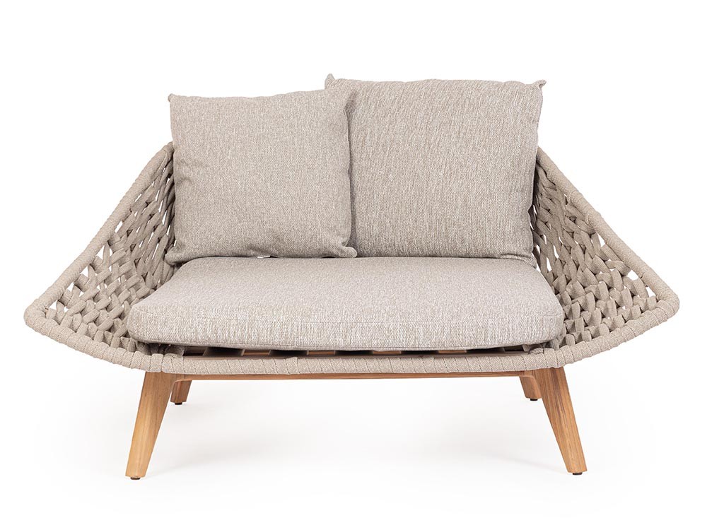 Daybed Tamires de cuerda trenzada y teca Bizzotto - 6