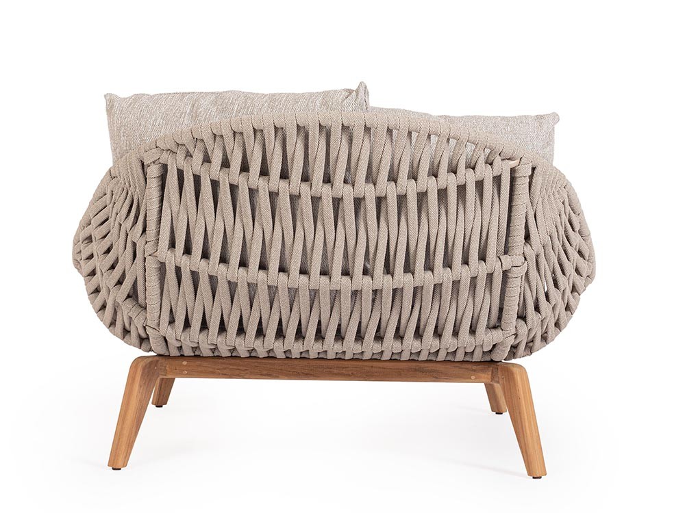 Daybed Tamires de cuerda trenzada y teca Bizzotto - 7