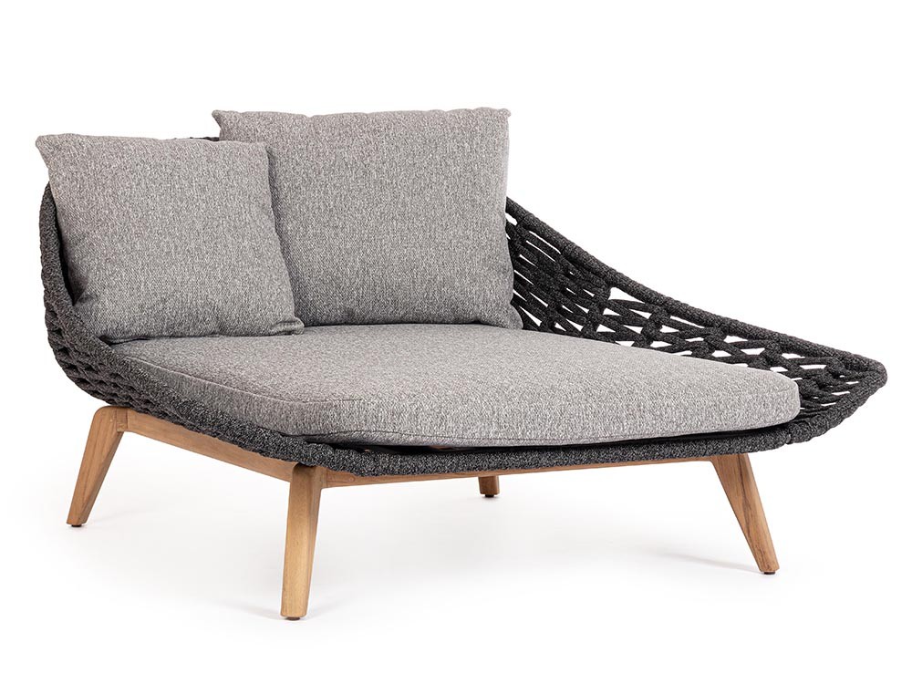 Daybed Tamires de cuerda trenzada y teca Bizzotto - 14