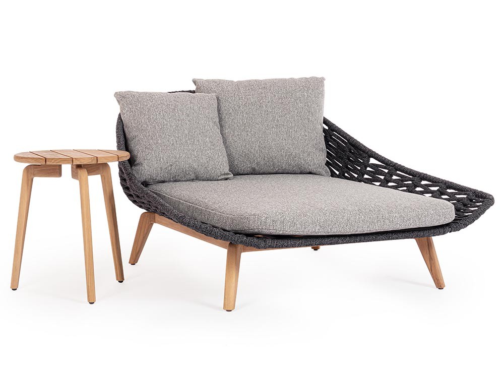 Daybed Tamires de cuerda trenzada y teca Bizzotto - 16