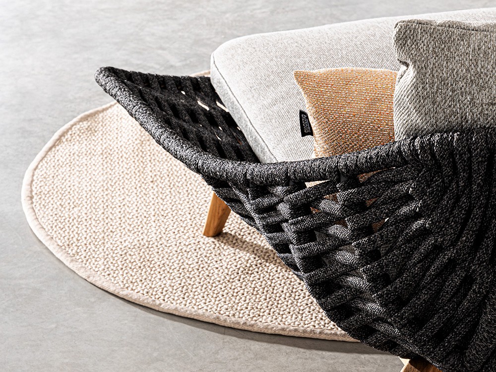 Daybed Tamires de cuerda trenzada y teca Bizzotto - 21