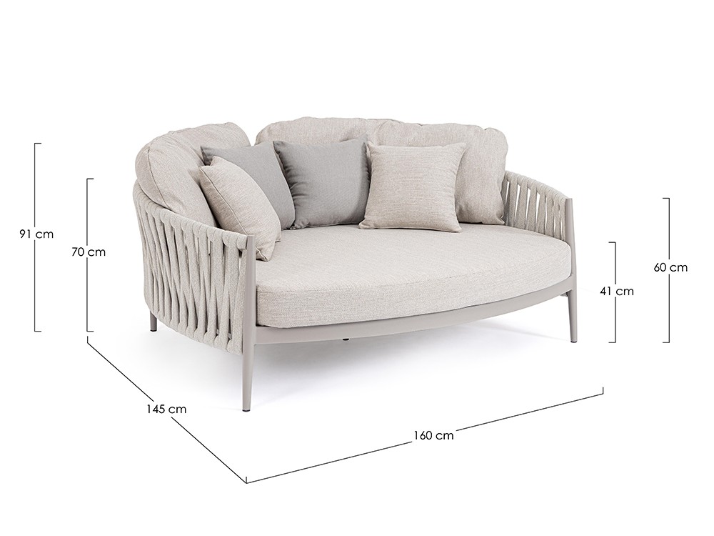 Daybed Jacinta de aluminio y cuerda trenzada Bizzotto - 7