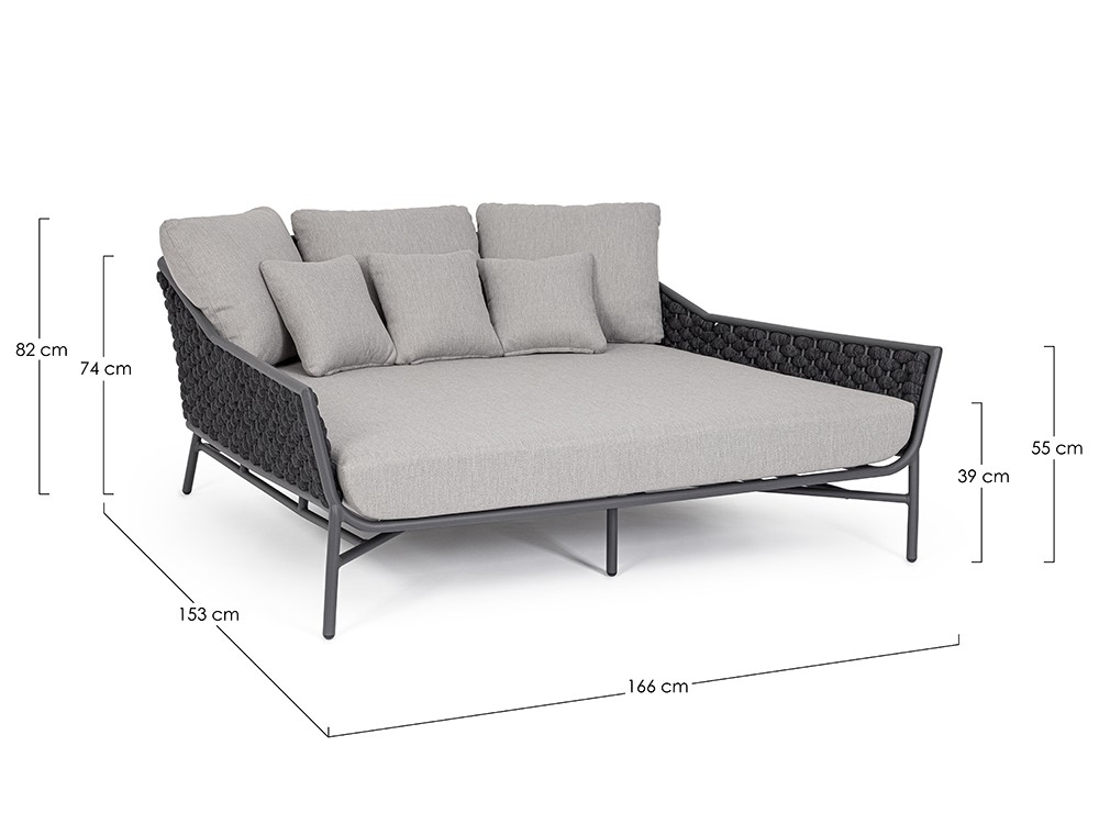 Daybed Everly de aluminio y cuerda trenzada Bizzotto - 16