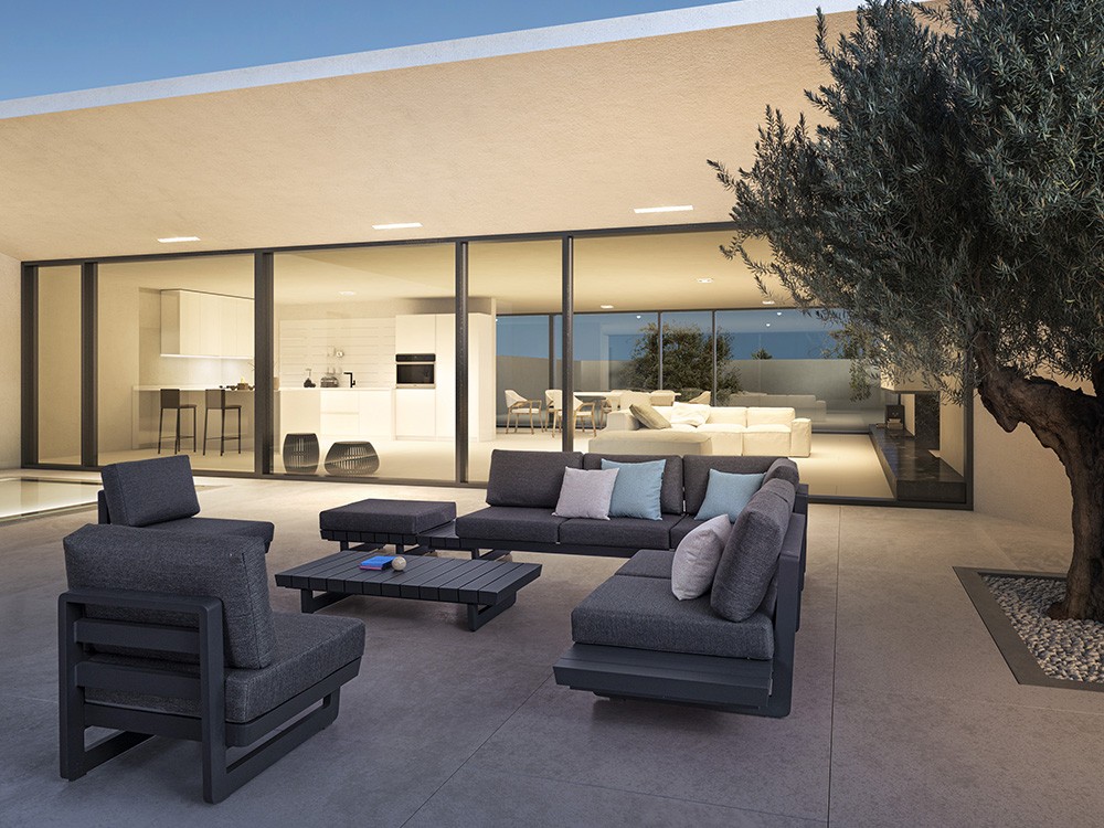 Sofá modular en esquina Infinity de aluminio Bizzotto - 4