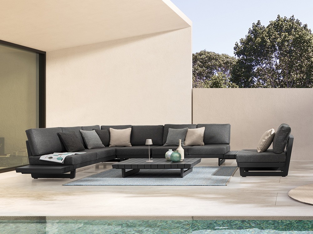 Sofá modular en esquina Infinity de aluminio Bizzotto - 1