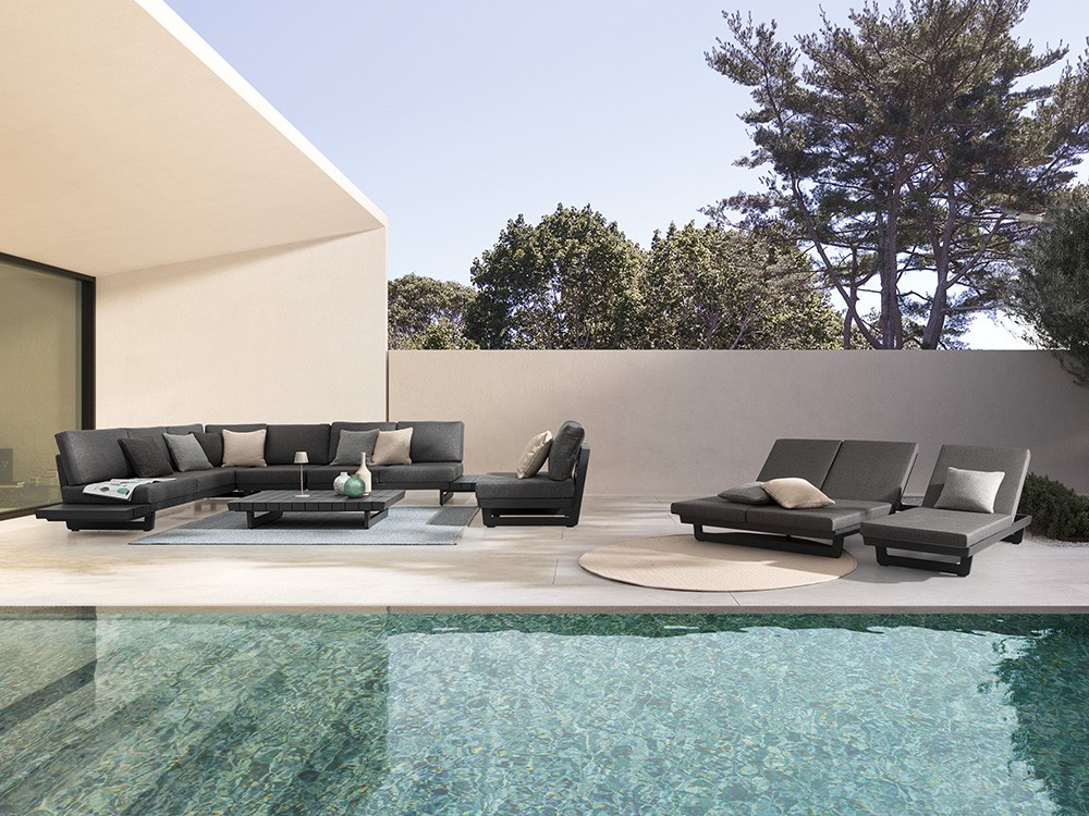 Sofá modular en esquina Infinity de aluminio Bizzotto - 5