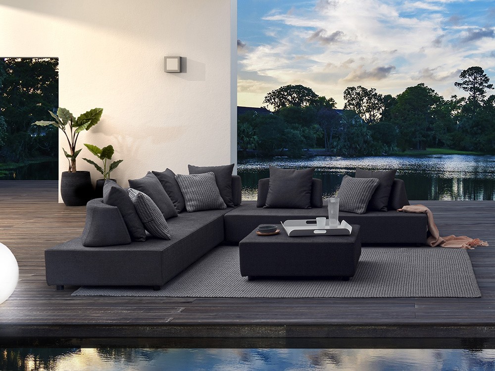 Sofá modular esquina Piper tapizado Bizzotto - 1