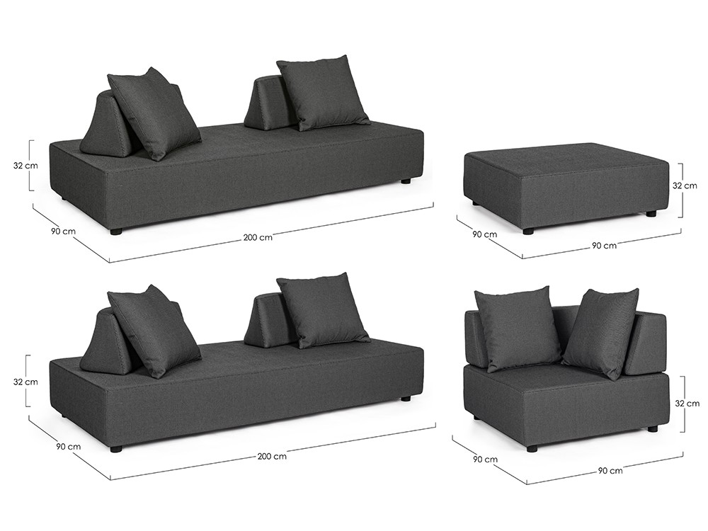 Sofá modular esquina Piper tapizado Bizzotto - 5