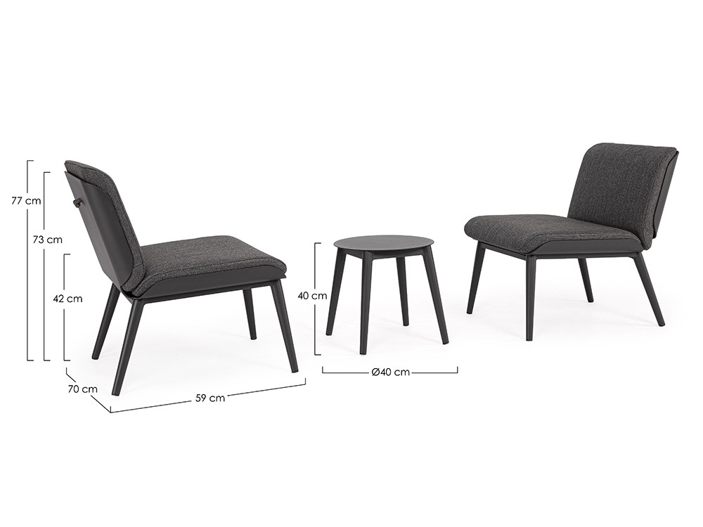 Set de balcón Isabela de aluminio Bizzotto - 5