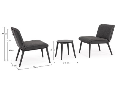 Set de balcón Isabela de aluminio Bizzotto - 5