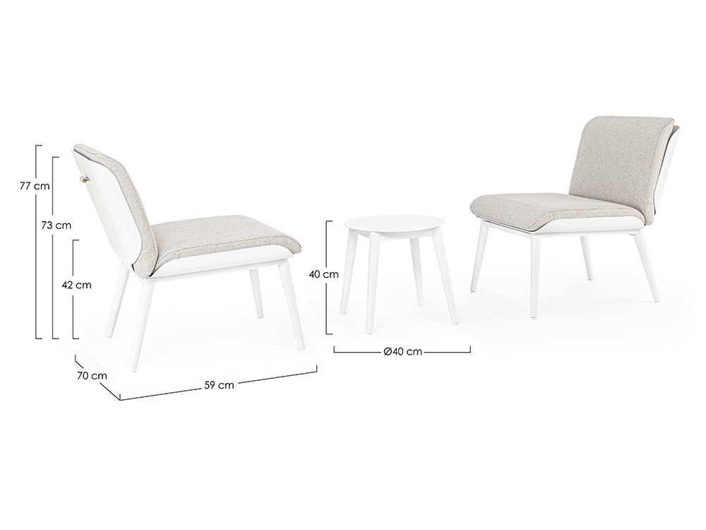 Set de balcón Isabela de aluminio Bizzotto - 17