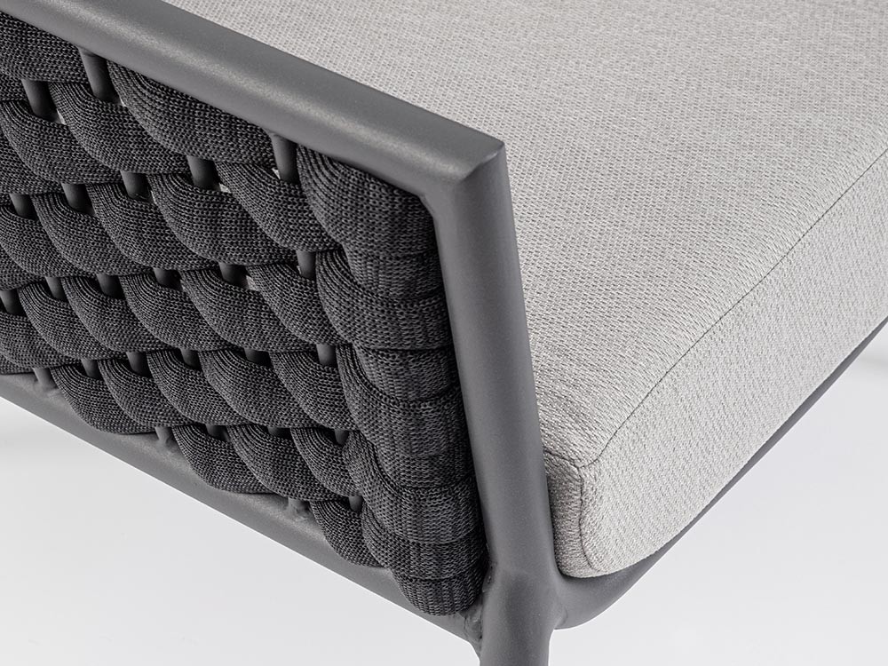 Sillón para salón exterior Everly de aluminio y cuerda Bizzotto - 9