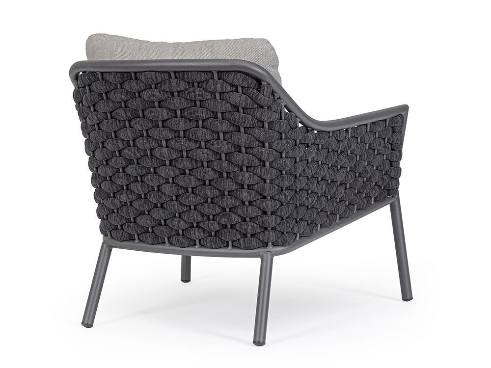 Sillón para salón exterior Everly de aluminio y cuerda Bizzotto - 4