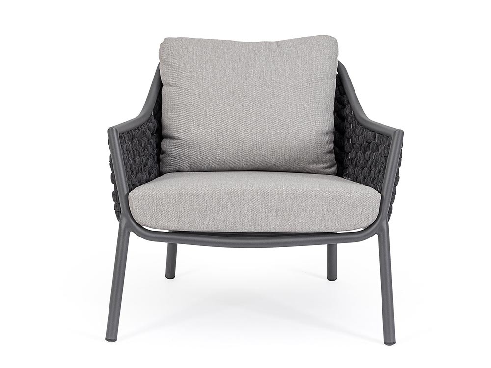 Sillón para salón exterior Everly de aluminio y cuerda Bizzotto - 5