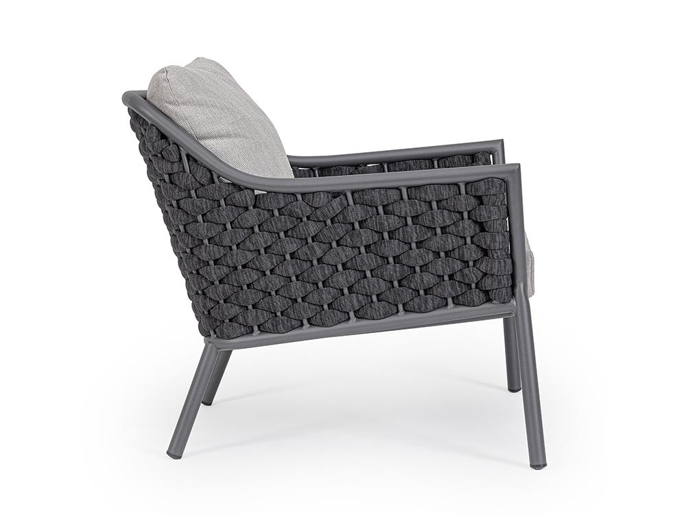 Sillón para salón exterior Everly de aluminio y cuerda Bizzotto - 7