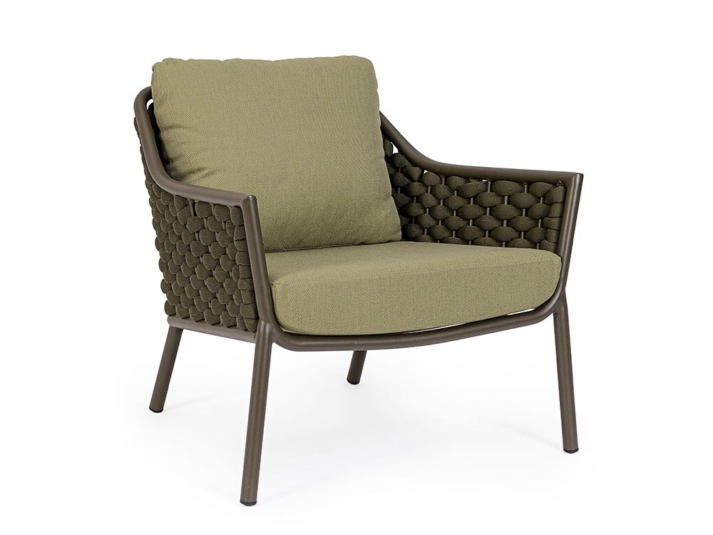 Sillón para salón exterior Everly de aluminio y cuerda Bizzotto - 1