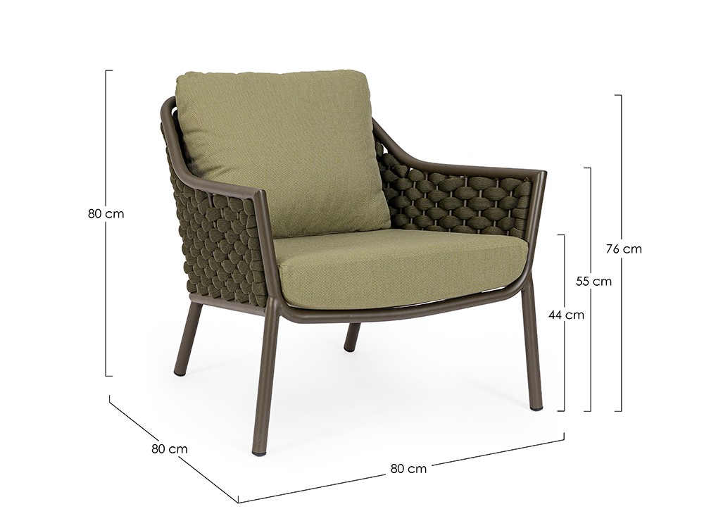 Sillón para salón exterior Everly de aluminio y cuerda Bizzotto - 17