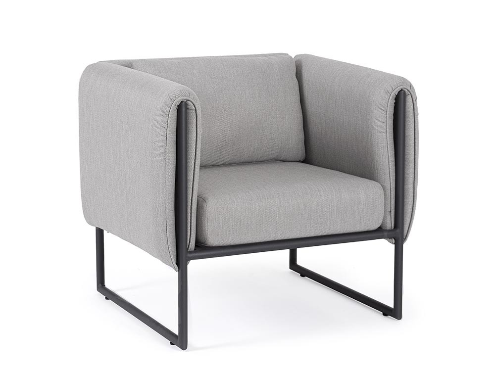 Sillón para salón exterior Pixel con estructura de aluminio y tapizado Bizzotto - 2