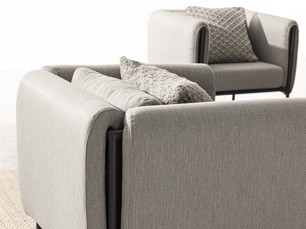 Sillón para salón exterior Pixel con estructura de aluminio y tapizado Bizzotto - 9