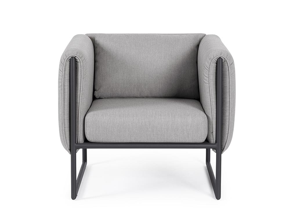 Sillón para salón exterior Pixel con estructura de aluminio y tapizado Bizzotto - 6