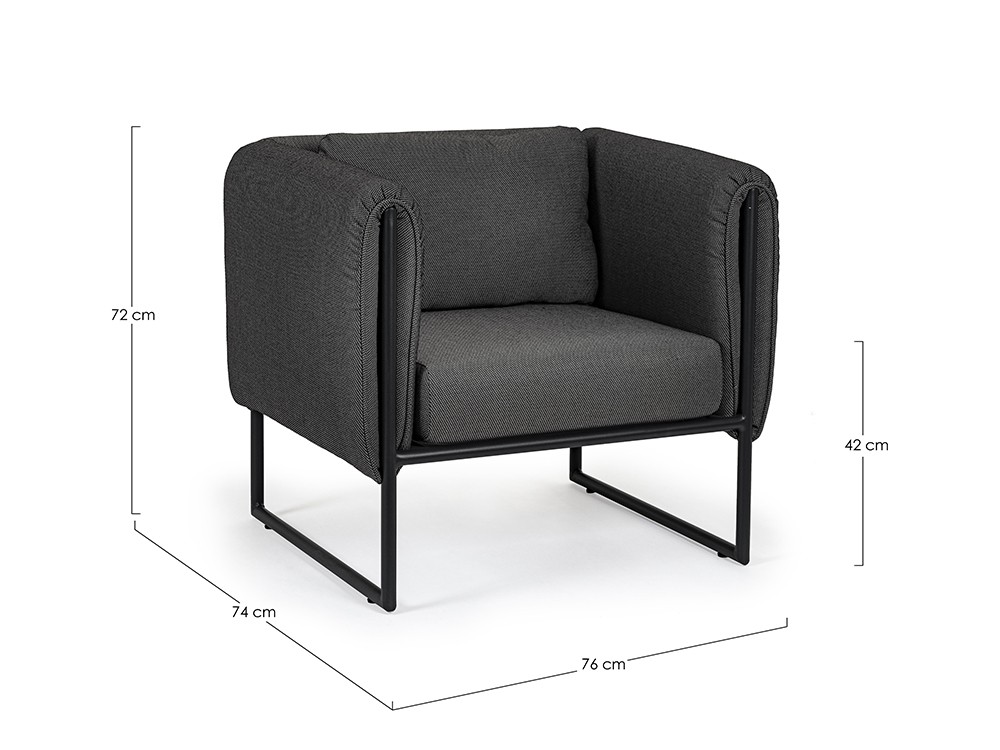 Sillón para salón exterior Pixel con estructura de aluminio y tapizado Bizzotto - 19
