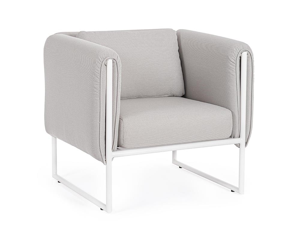 Sillón para salón exterior Pixel con estructura de aluminio y tapizado Bizzotto - 4