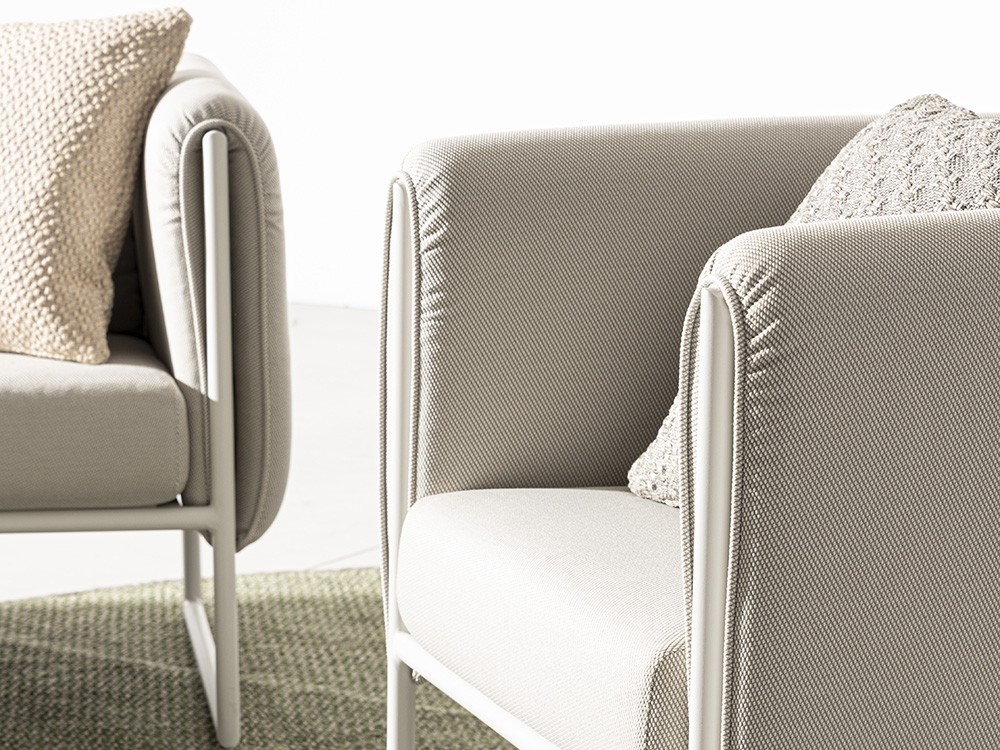 Sillón para salón exterior Pixel con estructura de aluminio y tapizado Bizzotto - 26