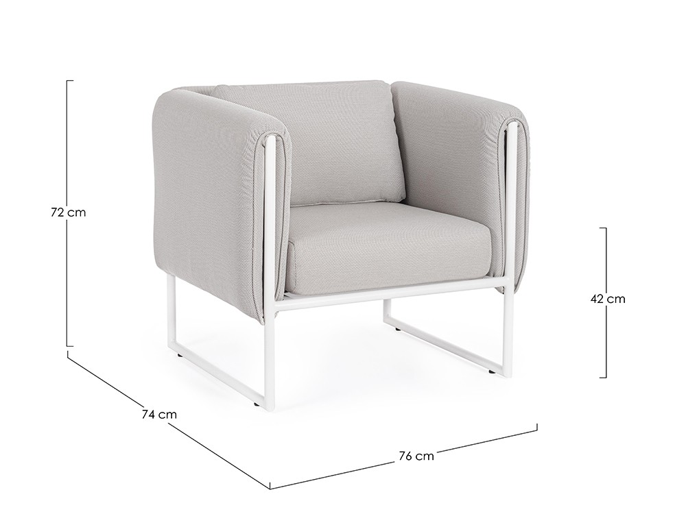 Sillón para salón exterior Pixel con estructura de aluminio y tapizado Bizzotto - 27