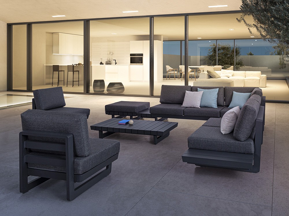 Mesa de centro para salón exterior Infinity de aluminio Bizzotto - 4