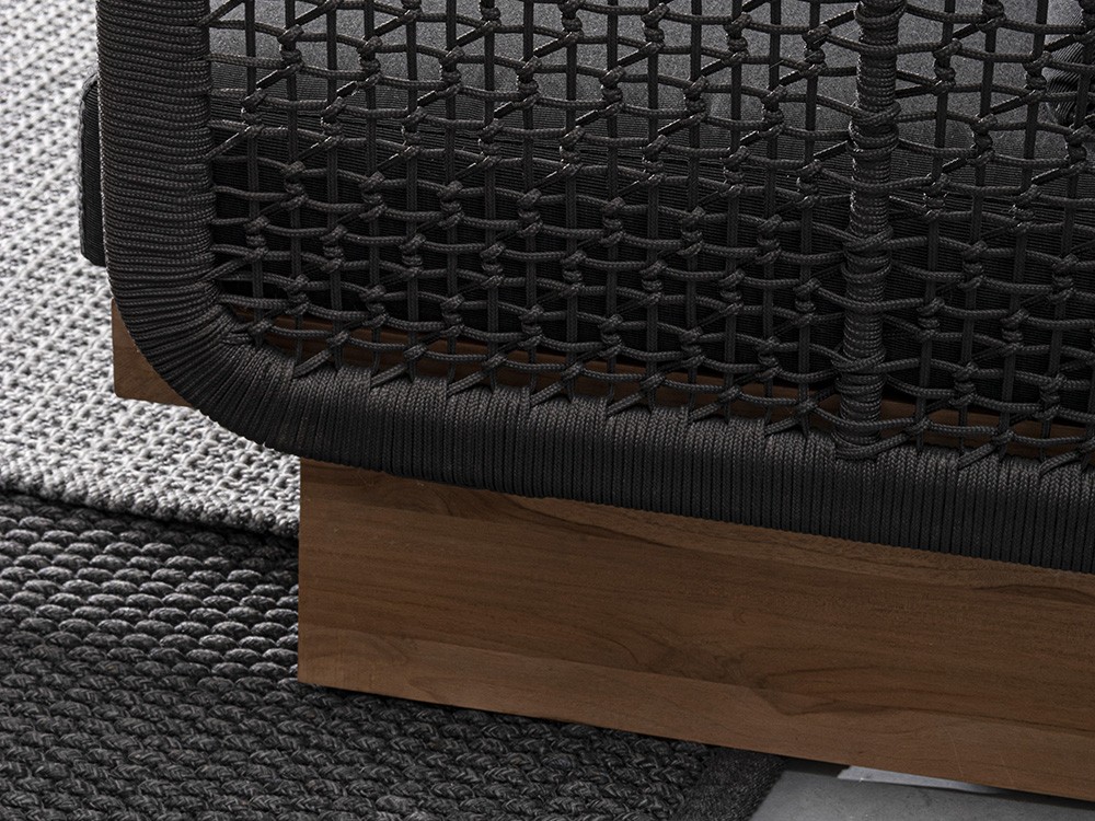 Sillón para salón exterior Xylia de madera de teca y cuerda trenzada Bizzotto - 10