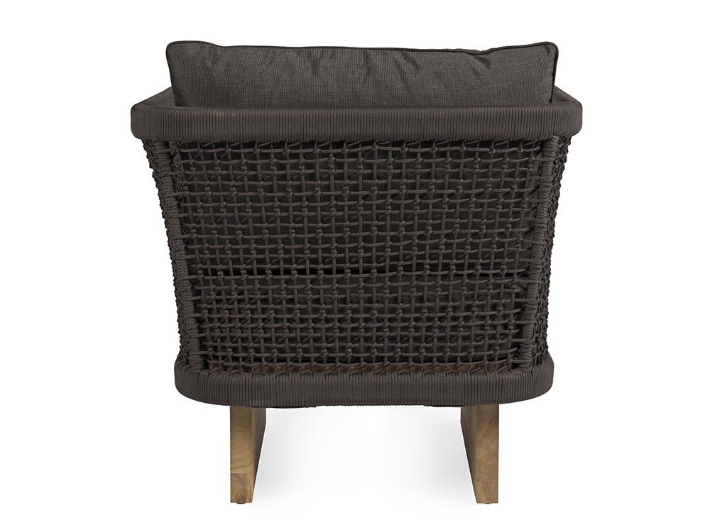 Sillón para salón exterior Xylia de madera de teca y cuerda trenzada Bizzotto - 4